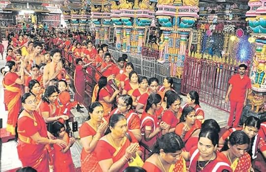Devotees at temple